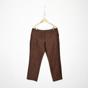 BODEN Cotton Textured Straight Leg Cropped trousers black orange 12 LONG 12L